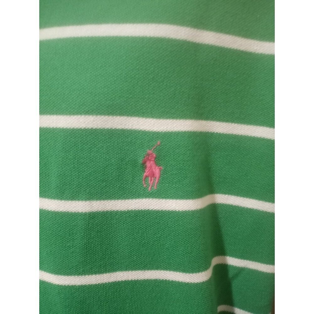 Polo Ralph Lauren Men's Size XXL BIG 2xb Shirt Green White Stripe Golf Pony y2k - Picture 2 of 11